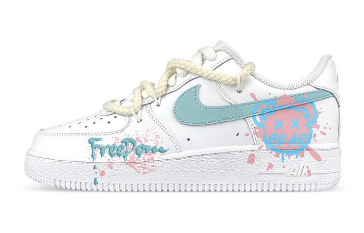Nike Nike Air Force 1 Low top Skateboard Shoes Men's White Pink Green