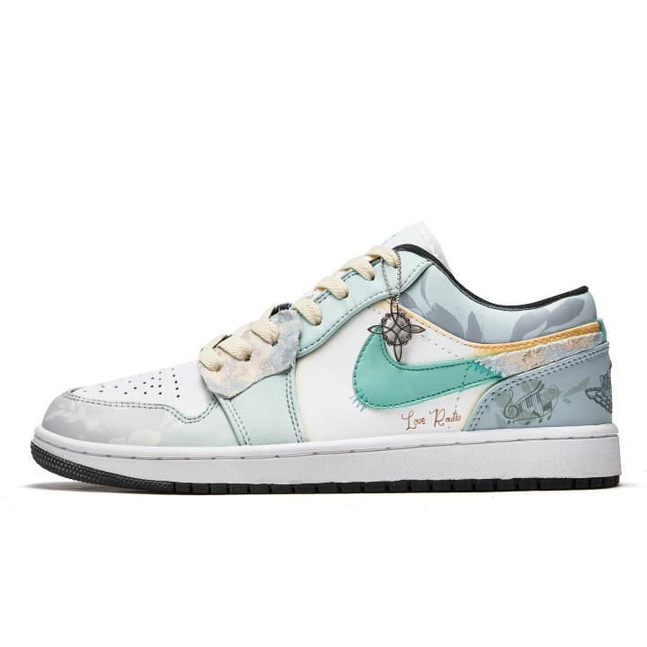 Jordan Jordan Air Jordan 1 Da Vinci Custom, Confession Book, Hiroshima Love Slip Resistant Abrasion Resistant