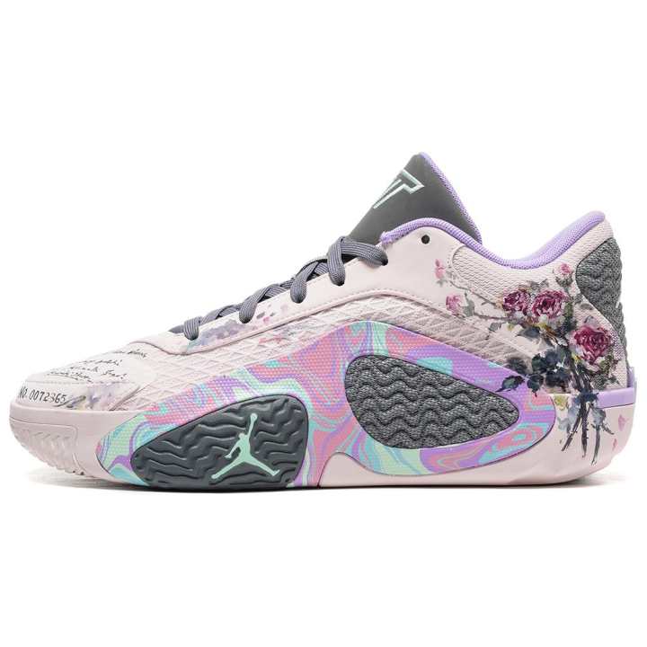 Jordan Jordan Tatum 2 Basketball Shoes Men's Low Top Beige Purple