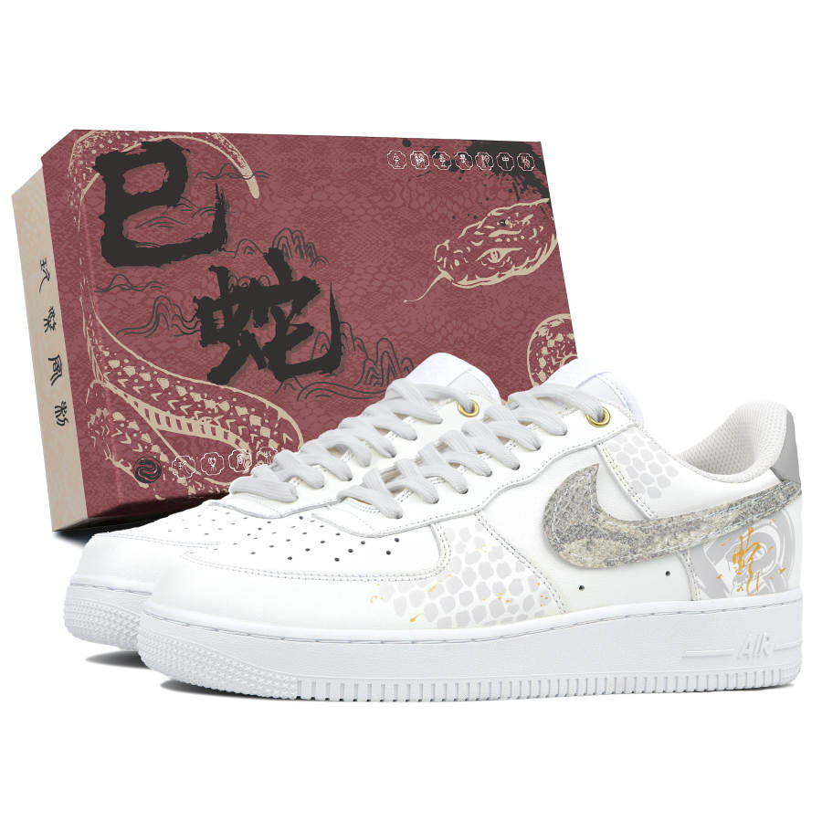 Nike Nike Air Force 1 High '07 Cow Leather Abrasion Resistant Low top Skateboard Shoes Unisex White Gray