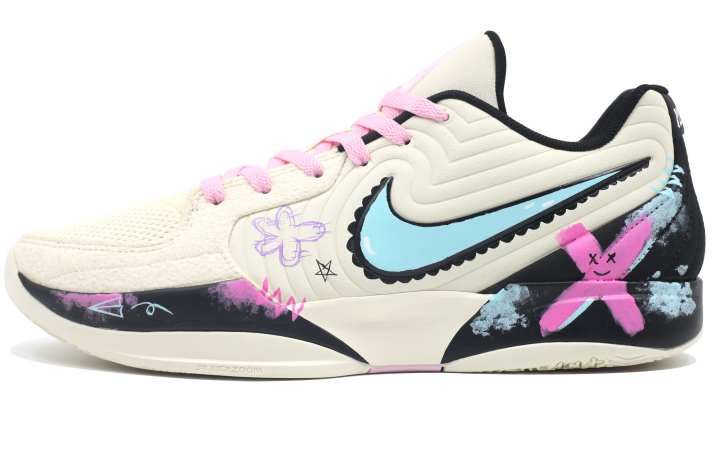 Nike Nike Ja Morant 2 Cushioning Abrasion Resistant Low top Basketball Shoes Unisex Beige Blue