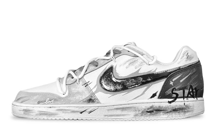 Nike Nike EBERNON Low Streetwear, Starry Sky Guardian Gray Slip Resistant Low top Skateboard Shoes Men's Gray White