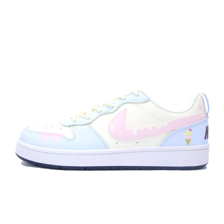 Nike Nike Court Borough Lightweight And Breathable Low top Skateboard Shoes Women's Blue Beige Pink
