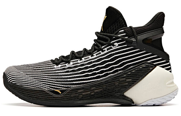 Anta KT4 Playoff Cushioning Slip Resistant Abrasion Resistant High top Basketball Shoes Men's Black White
