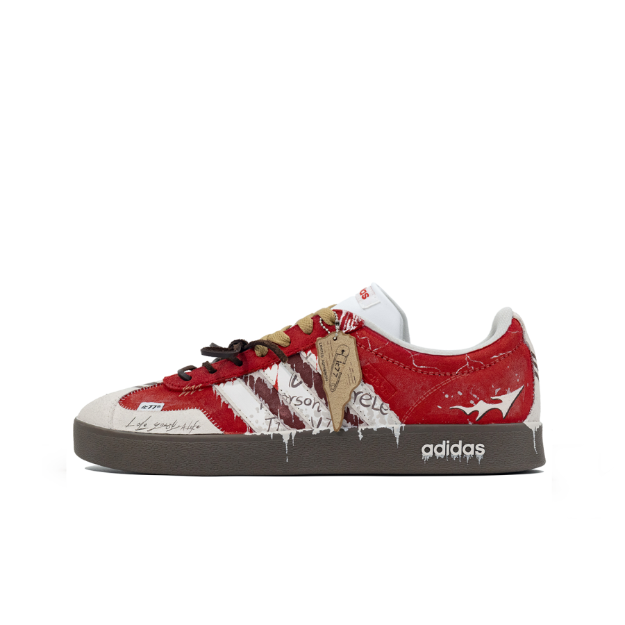 Adidas Adidas Vl Court Classic Ic77 Old Century Monogatari Slip Resistant Abrasion Resistant Low top Skateboard Shoes Unisex
