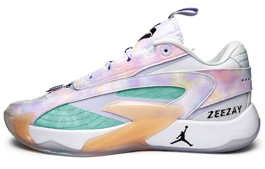 Jordan Jordan Luka 2 Spring Green Abrasion Resistant Breathable Moisture Wicking Low top Basketball Shoes Unisex Purple Cyan