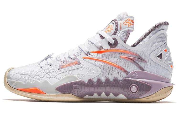 Anta Shock Wave 5 Mutation Low top Slip Resistant Abrasion Resistant Basketball Shoes Women's White Purple