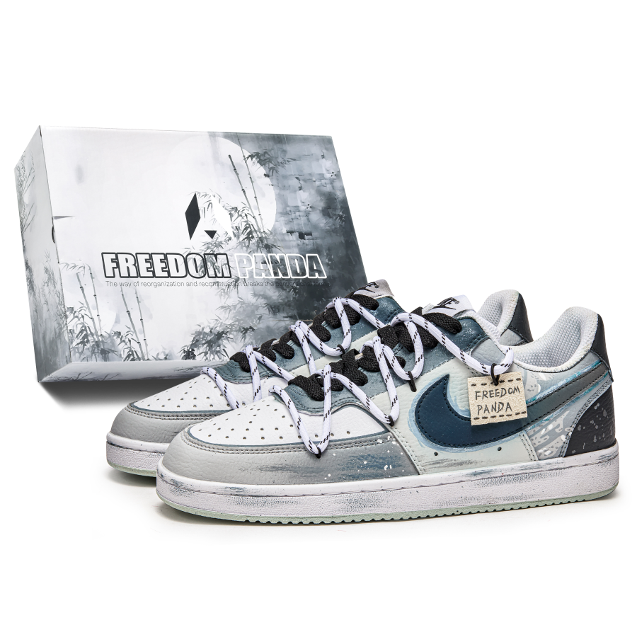 Nike Nike Court Vision 1 Freedom Panda, Box, Sailor Slip Resistant Abrasion Resistant Low top Skateboard Shoes Men's
