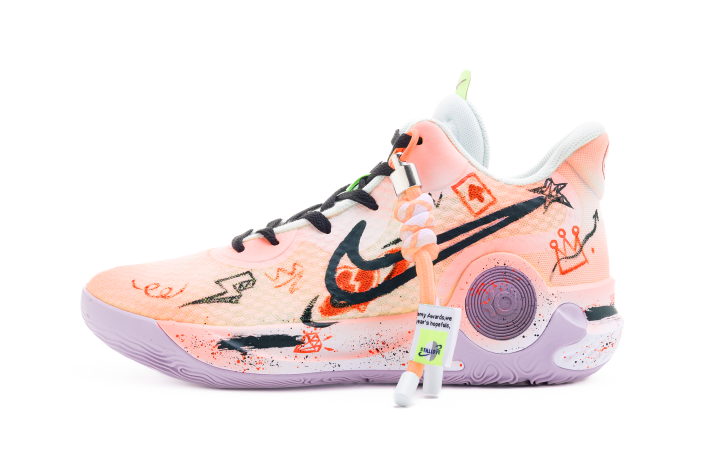 Nike Nike KD Trey 5 IX Hand Drawn Graffiti Mid top Vintage Basketball Shoes Men's Orange