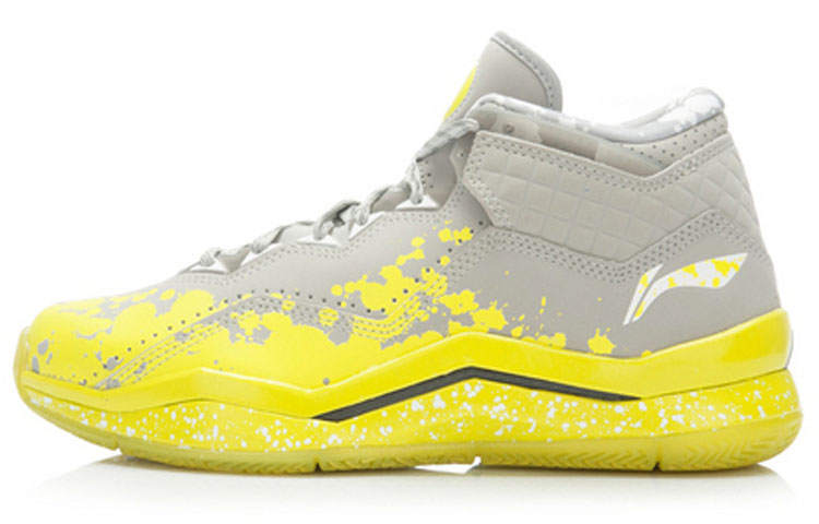 Li-Ning Li Ning WOW 3 Way Of Wade 3 Lemon Drop Mid top Basketball Shoes Men's Gray Yellow