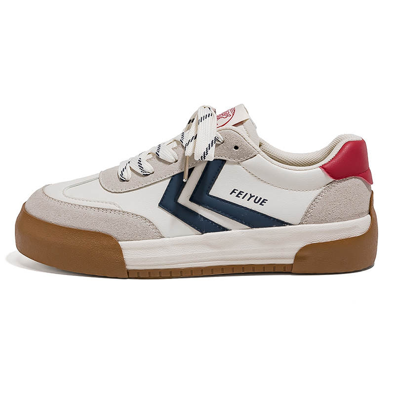 FEIYUE Slip-Resistant, Abrasion-Resistant, Lightweight Low-top Skateboard Shoes Women's Beige Gray Blue