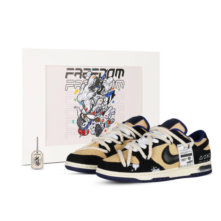 Nike Nike Dunk Low top Skateboard Shoes Women's Black Brown Blue