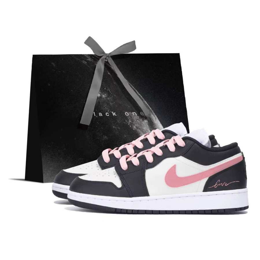 Jordan Jordan Air Jordan 1 LOW Milk Berry Cushioning Abrasion Resistant Moisture Wicking Low top Skateboard Shoes GS