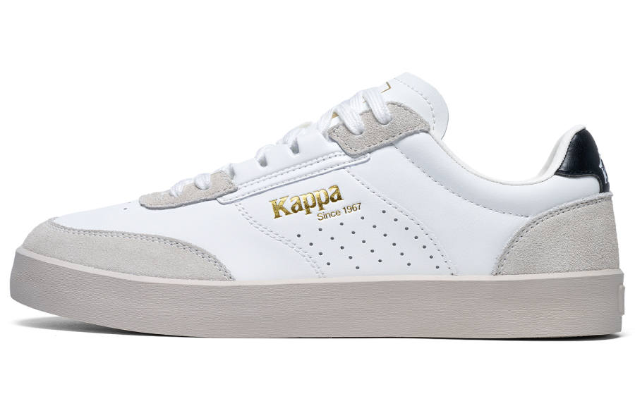 Kappa Slip Resistant Abrasion Resistant Low top Skateboard Shoes Unisex White Brown
