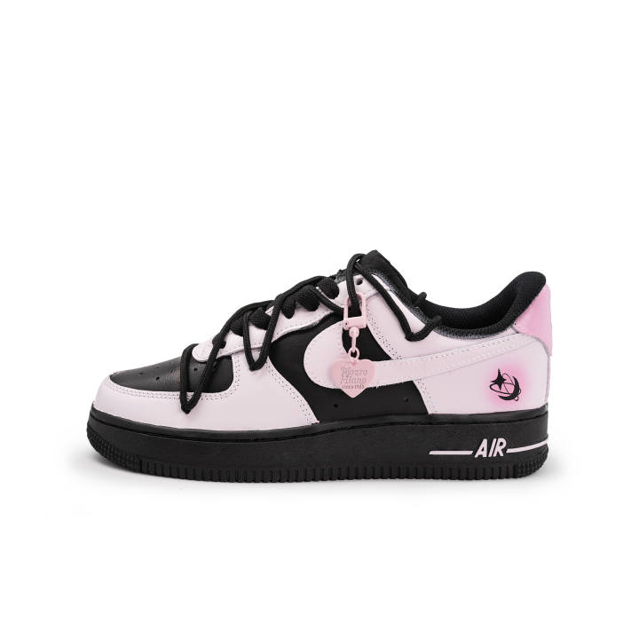 Nike Nike Air Force 1 Octopus Party, Pink Starry Night Slip Resistant Low top Skateboard Shoes Unisex Black Pink