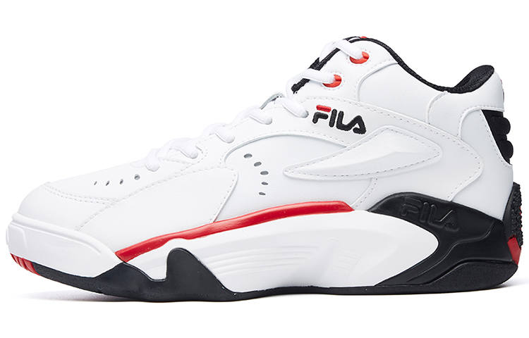 FILA Jamball Mid Synthetic Leather Cushioning Abrasion Resistant Mid top Vintage Basketball Shoes Women's White Black