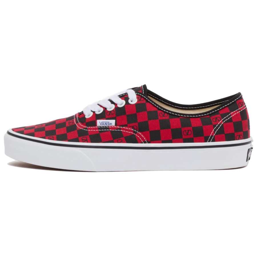 Vans Valentino x Vans Authentic Abrasion Resistant Abrasion Resistant Low top Skateboard Shoes Unisex Black Red