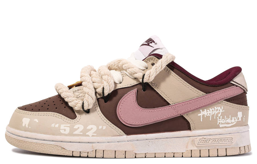 Nike Nike Dunk Low top Skateboard Shoes Women's Beige Brown Powder