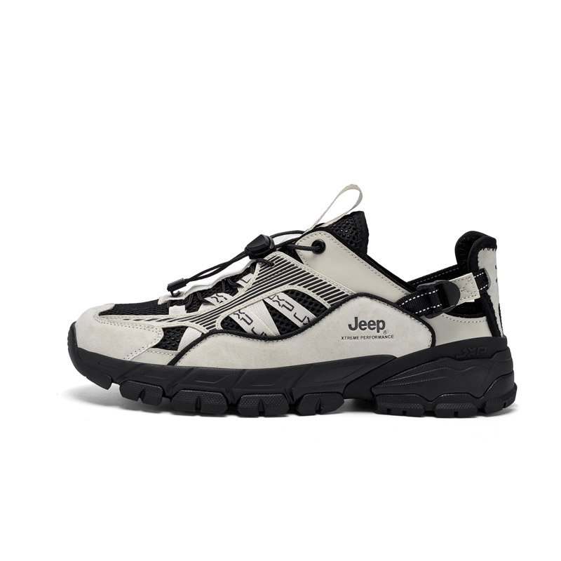Jeep Low top Hiking Shoes Men's Beige Black