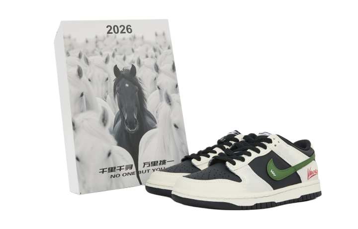 Nike Nike Dunk Abrasion Resistant Low top Skateboard Shoes Unisex White Green