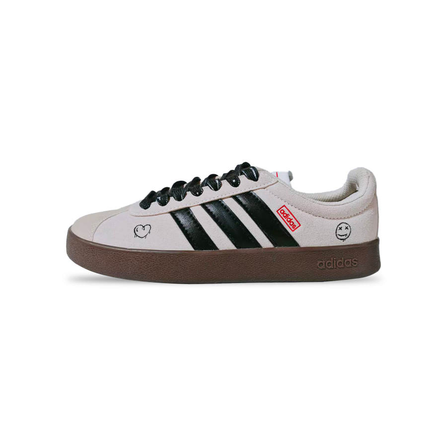 Adidas Adidas VL COURT 2.0 Fun Graffiti Balance Low top Skateboard Shoes Unisex Black Gray