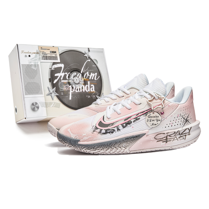 Nike Nike Precision 7 Basketball Shoes Unisex Low Top Pink/Gray