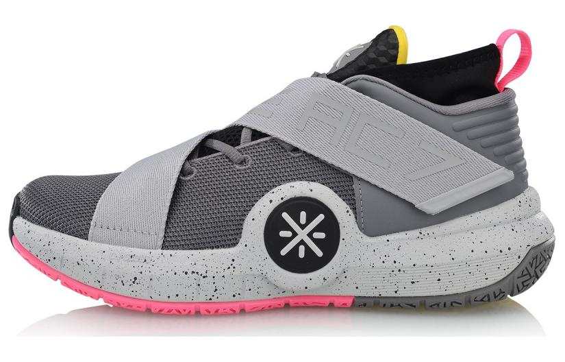 Li-Ning Li Ning All City 7 Cushioning Slip Resistant Abrasion Resistant Mid top Basketball Shoes Men's Gray Pink