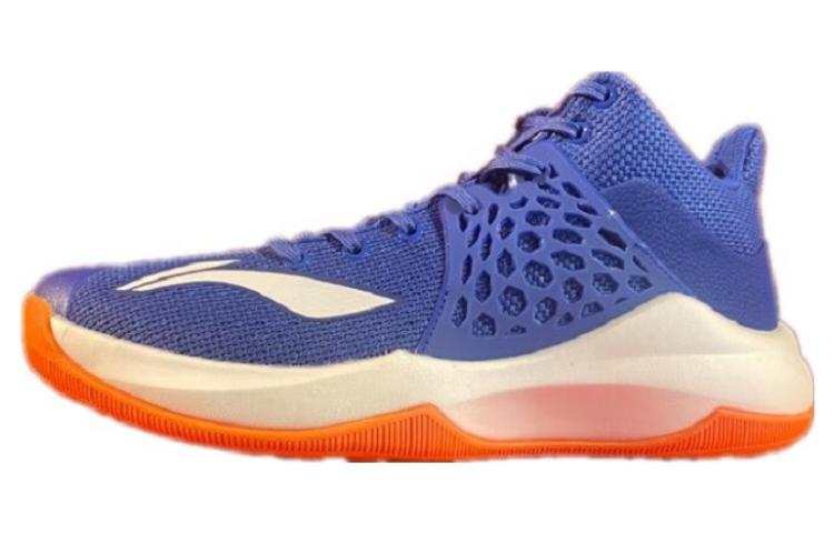 Li-Ning Li Ning SONIC 7 Cushioning Slip Resistant Abrasion Resistant Mid top Basketball Shoes Men's Blue White