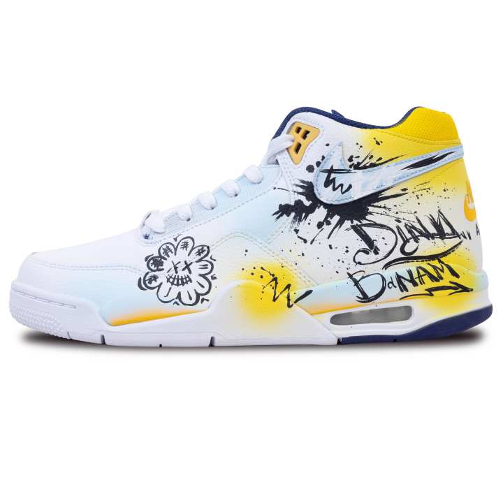 Nike Nike Flight Legacy Vintage Basketball Shoes Men's Mid Top Blue/Yellow/Black