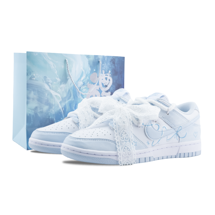 Nike Nike Dunk Slip Resistant Abrasion Resistant Low top Skateboard Shoes Unisex Light Blue