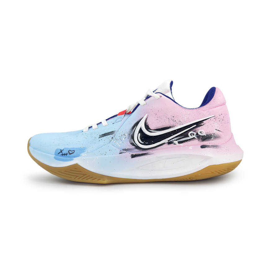 Nike Nike Precision 6 Court Artist Cushioning Low top Basketball Shoes Men's Pink Blue