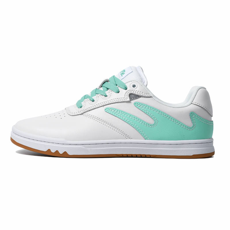 GOLUCK Cushioning, Wear Resistant Low top Skateboard Shoes Unisex White Green