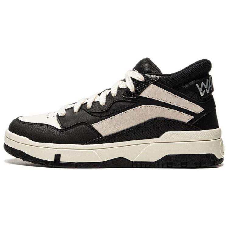 Li-Ning Li Ning Wave MID Slip Resistant Abrasion Resistant Mid top Skateboard Shoes Men's Black
