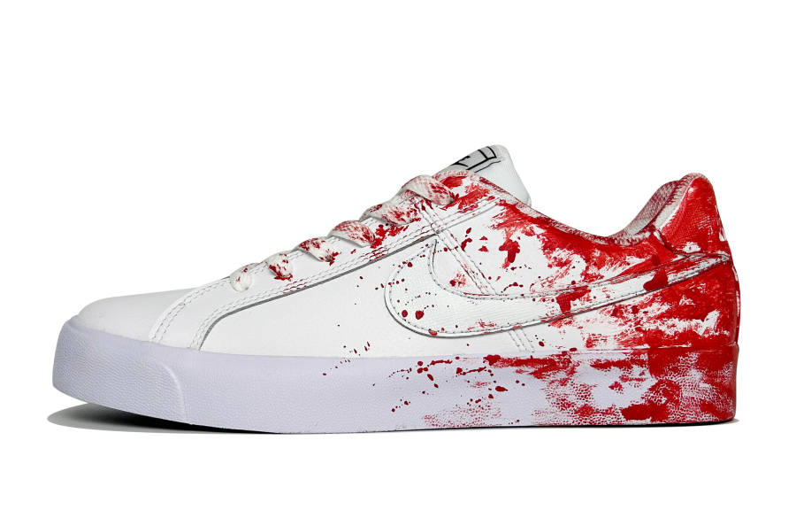 Nike Nike Court Royale Crime Scene Abrasion Resistant Slip Resistant Low top Skateboard Shoes Unisex Red White