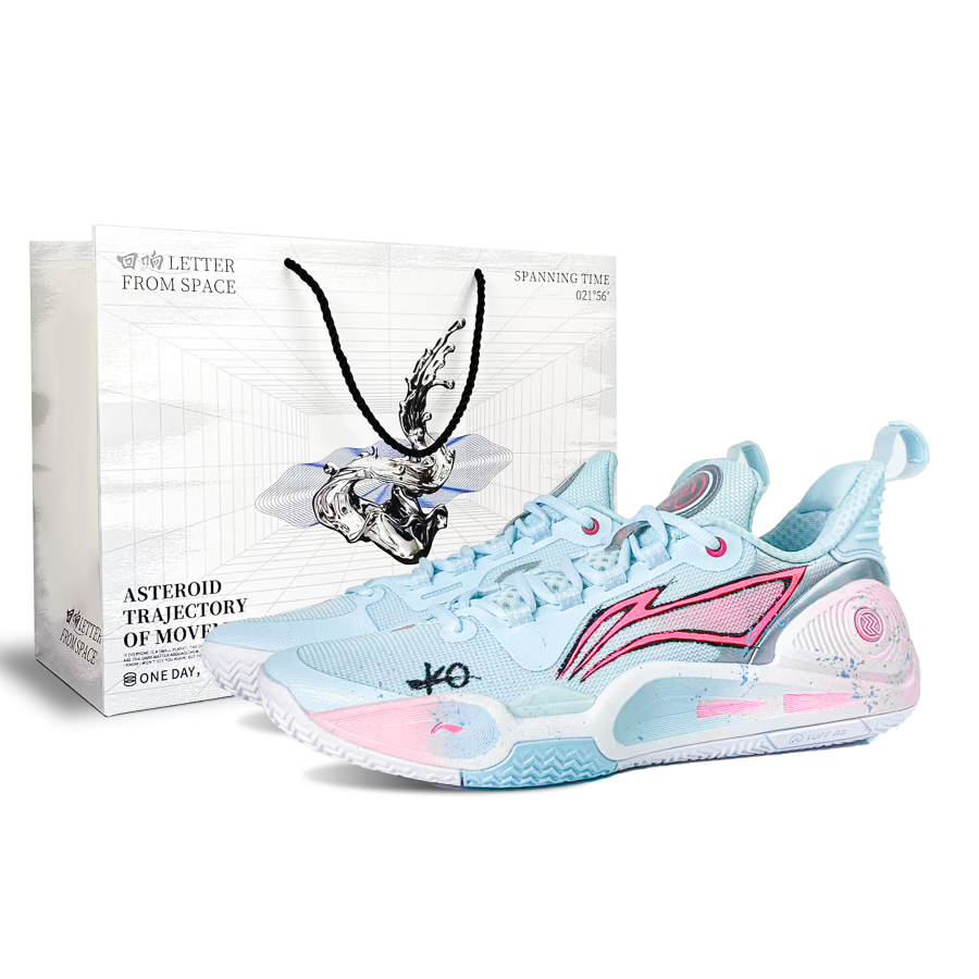 Li-Ning Li Ning Speed 9 Cherry Blossom Dusty Blue Flash Cushioning Abrasion Resistant Low top Basketball Shoes Men's