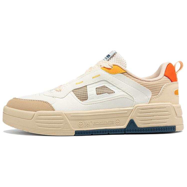 361° Slip Resistant Quick Dry Low top Skateboard Shoes Men's White Beige