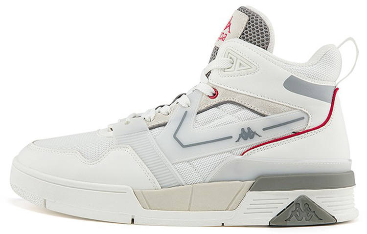 Kappa Abrasion Resistant Slip Resistant High top Skateboard Shoes Unisex White Gray