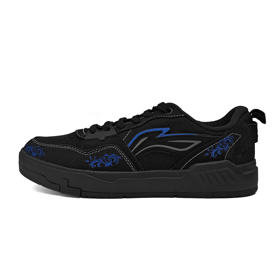 Li-Ning Li Ning Original Era Slip Resistant Abrasion Resistant Low top Skateboard Shoes Men's Black Blue