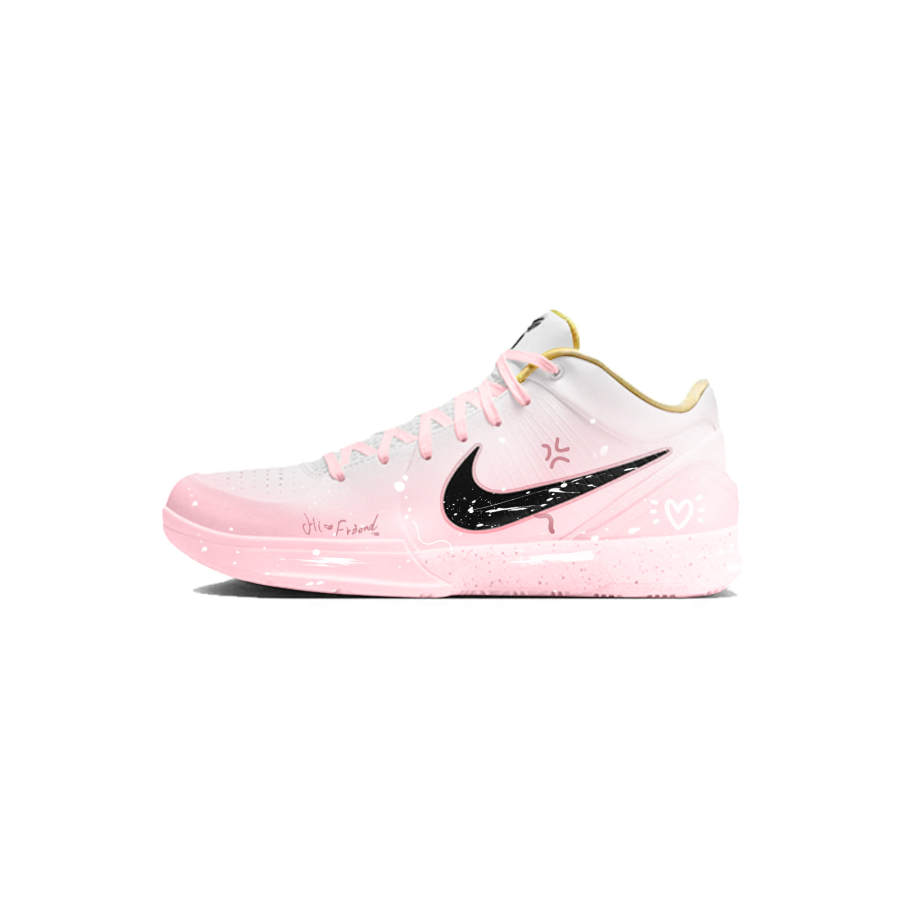 Nike Nike Zoom Kobe 4 CHBL Pink Star Trail Abrasion Resistant Abrasion Resistant Low top Basketball Shoes Unisex Pink