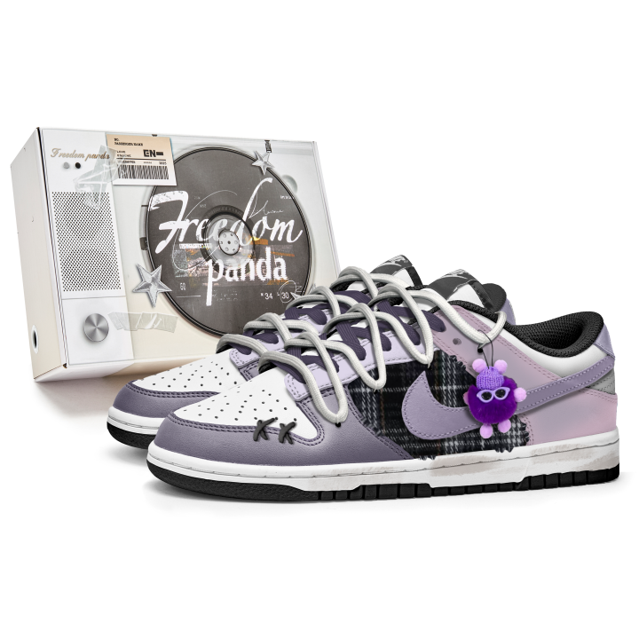 Nike Nike Dunk Slip Resistant Abrasion Resistant Low top Skateboard Shoes Unisex Purple White