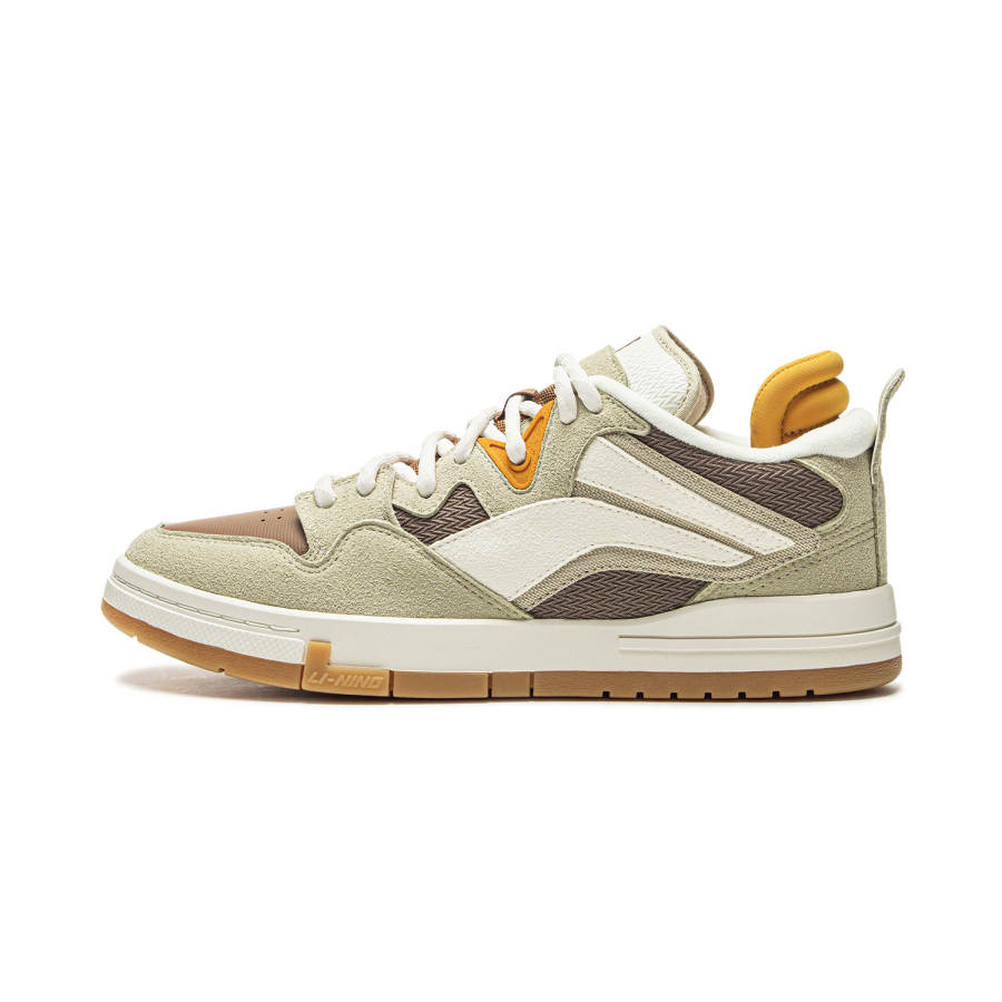 Li-Ning Li Ning Wave PRO Slip Resistant Abrasion Resistant Low top Skateboard Shoes Men's Green Brown White
