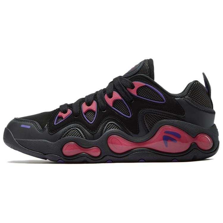 FILA FUSION VERTICAL Crack Shoes Comfortable Low top Vintage Basketball Shoes Men's Black Red