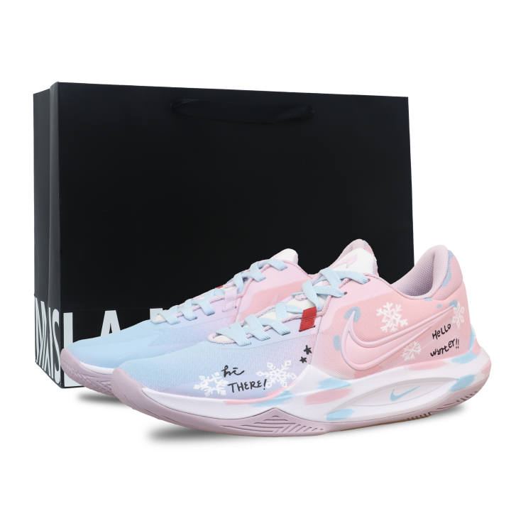 Nike Nike Precision 6 Precision 6 Cushioning Abrasion Resistant Breathable Coverage Low top Basketball Shoes Men's Pink Blue