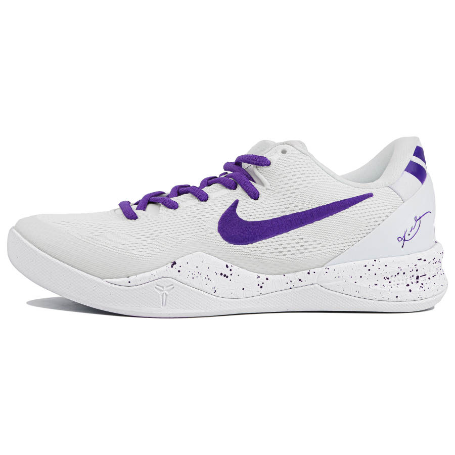 Nike Nike Kobe 8 Cushioning Slip Resistant Cushioning Slip Resistant Low top Basketball Shoes Unisex White Purple