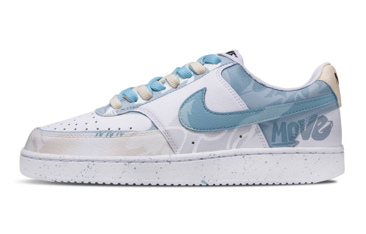Nike Nike Court Vision 1 Low top Skateboard Shoes Women's Yellow Blue