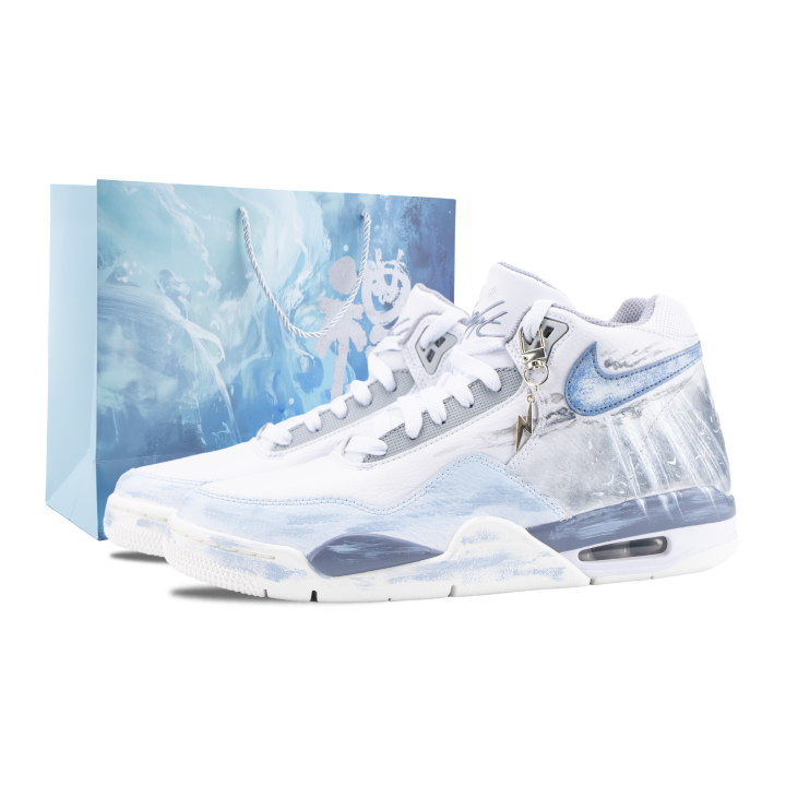 Nike Nike Flight Legacy Ice Blade Abrasion Resistant Vintage Basketball Shoes Men's White Blue