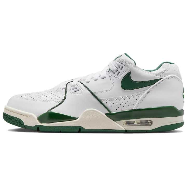 Nike Nike Air Flight 89 Abrasion Resistant Low top Basketball Shoes Men's White Green