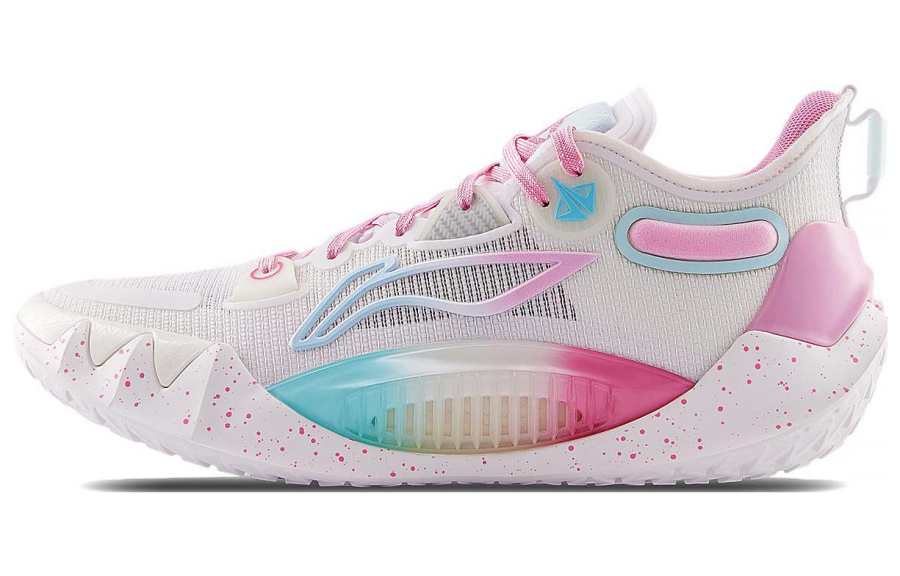 Li-Ning Li Ning JB1 Basketball Shoes Men's Low Top White Blue Pink