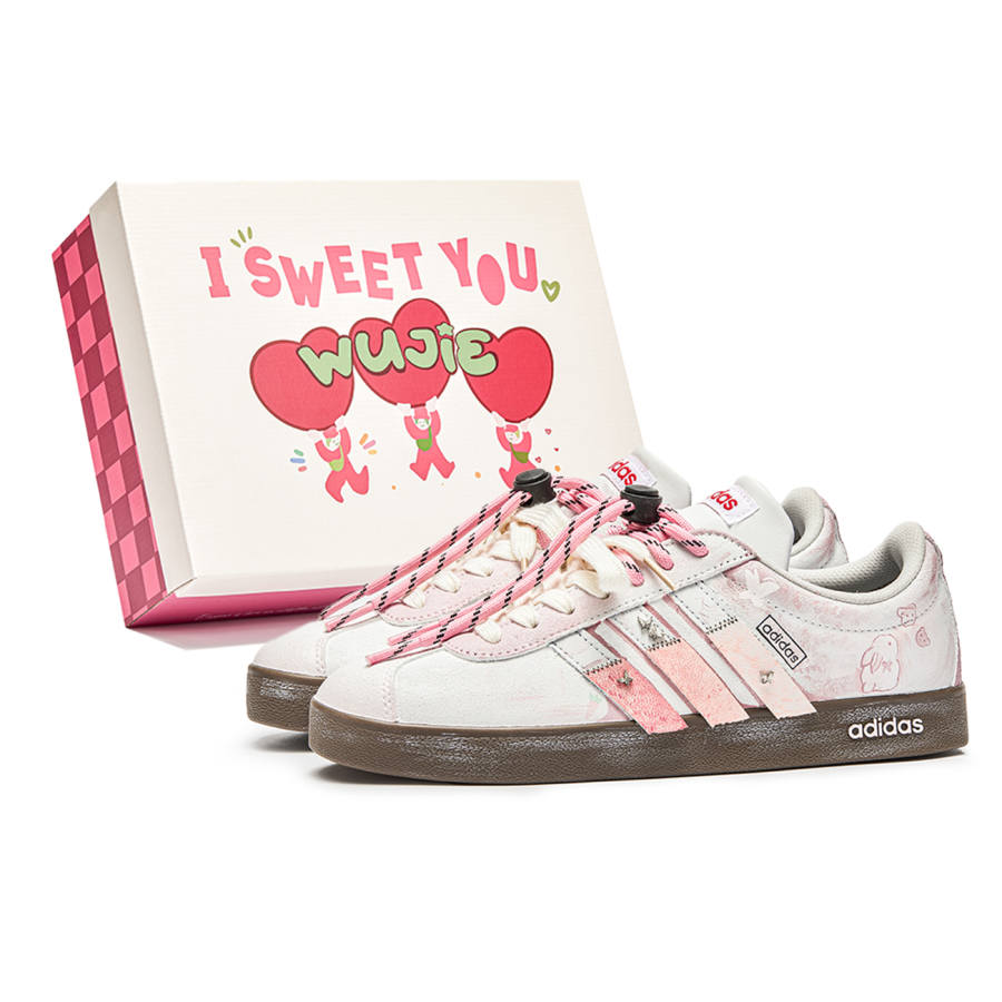 Adidas Neo VL Court 2.0 Rabbit Feather Cushioning Low top Skateboard Shoes Unisex Pink Brown
