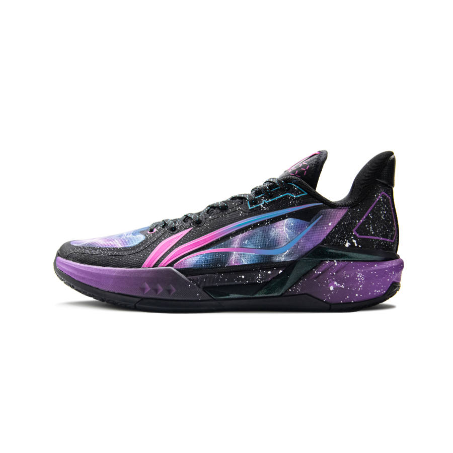 Li-Ning Li Ning Light Speed 3 Cushioning Slip Resistant Rebound Low top Basketball Shoes Men's Black Purple